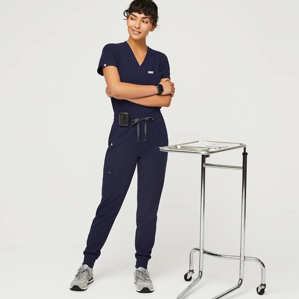 Figs navy blue joggers.